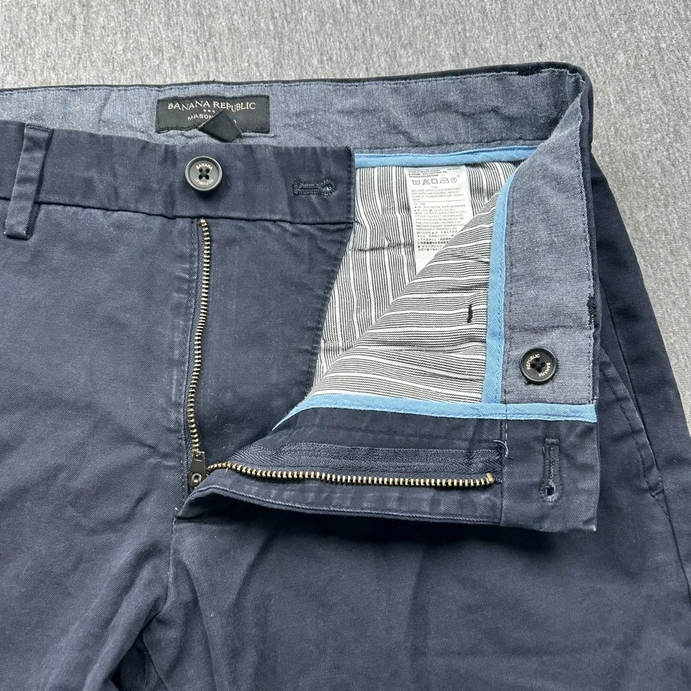 Banana Republic Mason Chino Flat Front Pants Mens 29x32 (30x30) Navy Blue